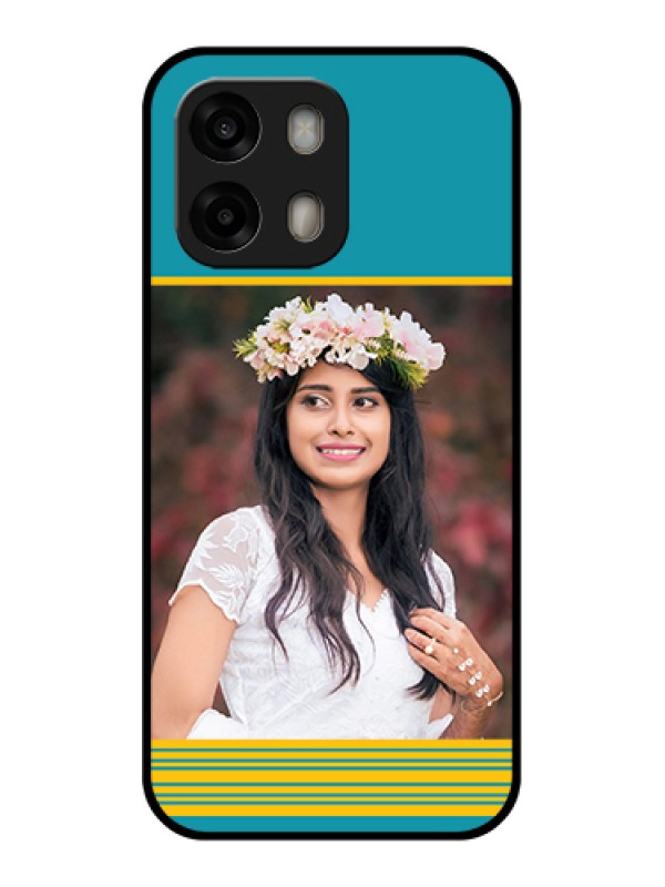 Custom Oppo A6 Pro 5G Custom Glass Phone Case - Yellow & Blue Design