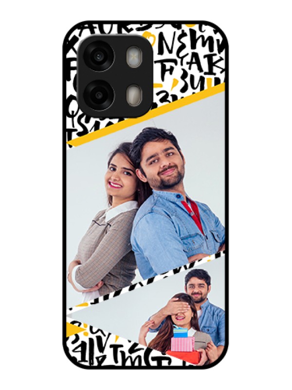 Custom Oppo A6 Pro 5G Custom Glass Phone Case - Letters Pattern Design