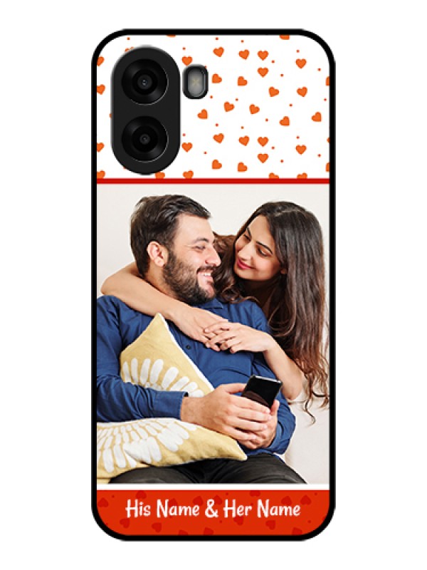 Custom Oppo A6s 5G Custom Glass Phone Case - Orange Love Symbol Design