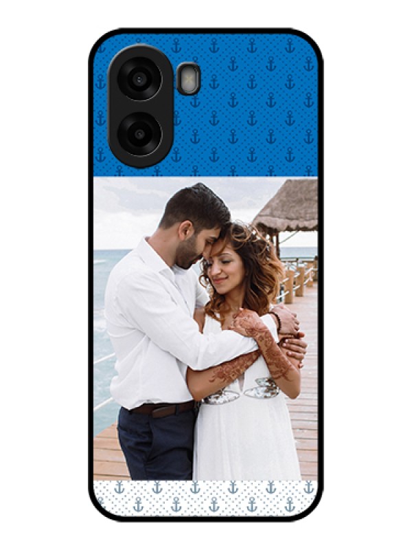 Custom Oppo A6s 5G Custom Glass Phone Case - Blue Anchors Design