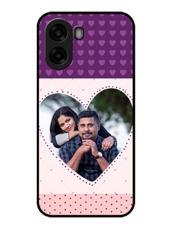 Custom Oppo A6s 5G Custom Glass Phone Case - Violet Love Dots Design