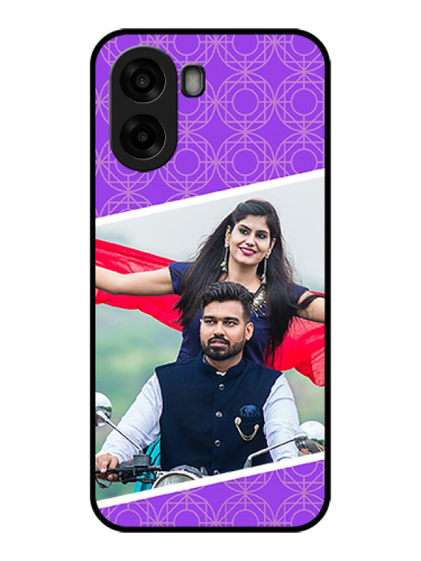 Custom Oppo A6s 5G Custom Glass Phone Case - Violet Color Pattern Design