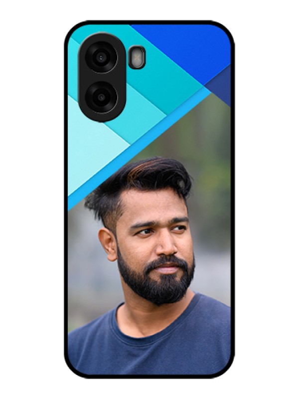 Custom Oppo A6s 5G Custom Glass Phone Case - Blue Pattern Design
