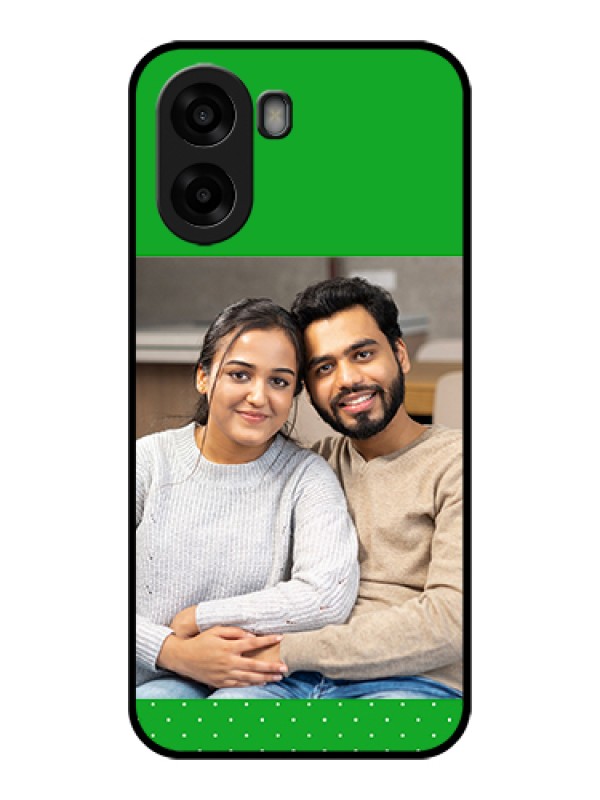 Custom Oppo A6s 5G Custom Glass Phone Case - Green Pattern Design