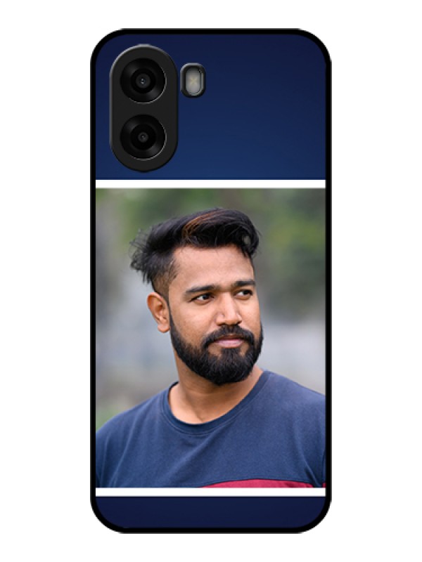 Custom Oppo A6s 5G Custom Glass Phone Case - Simple Royal Blue Design
