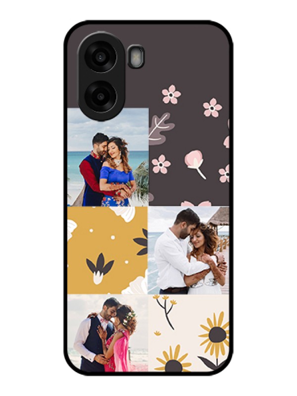 Custom Oppo A6s 5G Custom Glass Phone Case - 3 Images With Floral Design