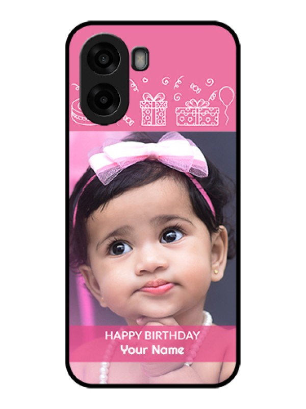 Custom Oppo A6s 5G Custom Glass Phone Case - With Birthday Line Art Design