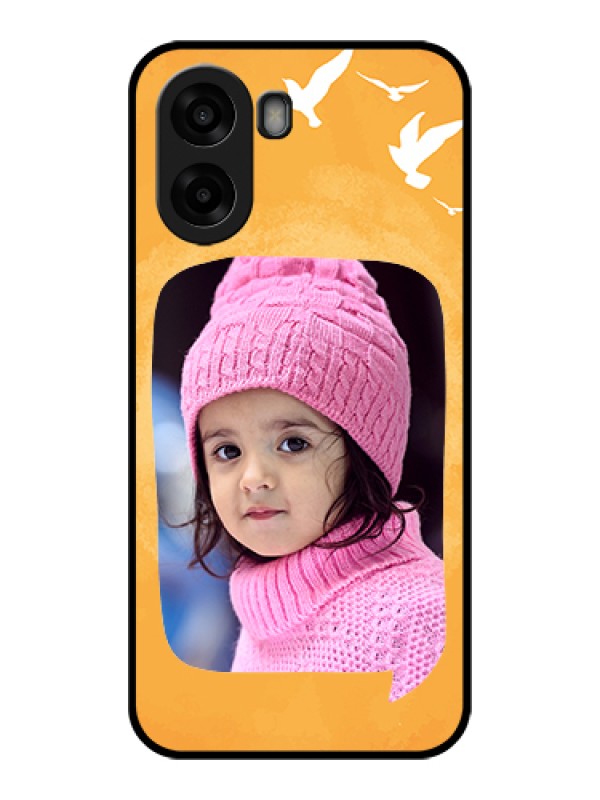 Custom Oppo A6s 5G Custom Glass Phone Case - Water Color Design With Bird Icons