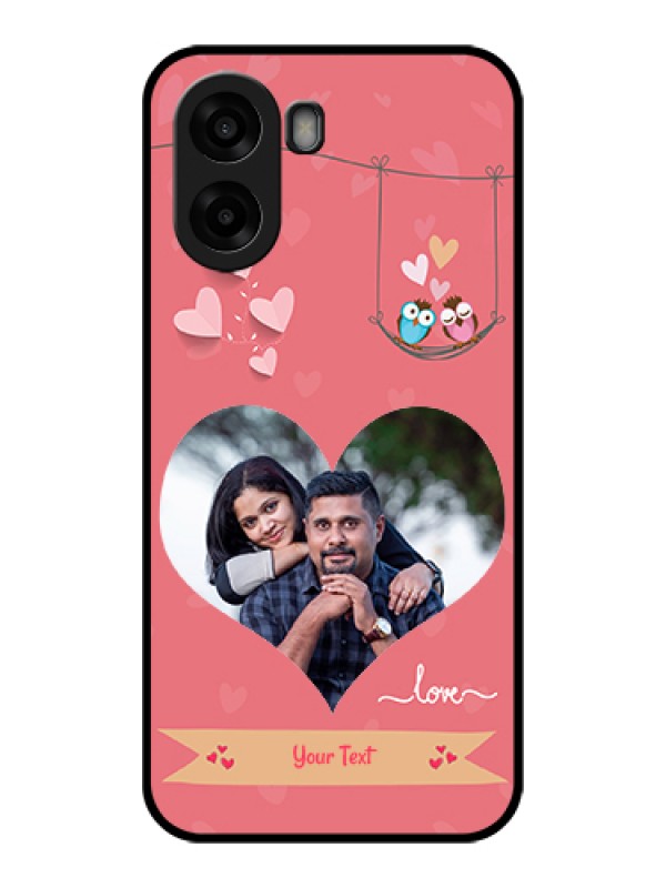 Custom Oppo A6s 5G Custom Glass Phone Case - Peach Color Love Design