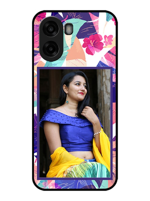 Custom Oppo A6s 5G Custom Glass Phone Case - Abstract Floral Design