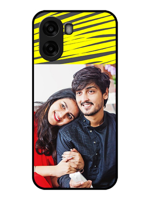 Custom Oppo A6s 5G Custom Glass Phone Case - Yellow Abstract Design