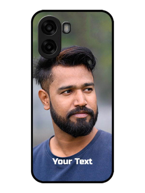 Custom Oppo A6s 5G Custom Glass Phone Case - Photo With Text Design