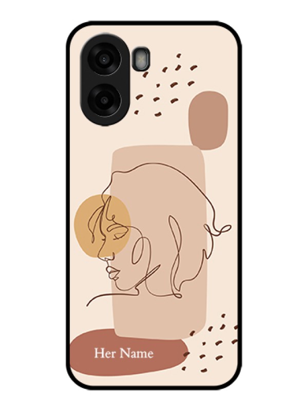 Custom Oppo A6s 5G Custom Glass Phone Case - Calm Woman Line Art Design