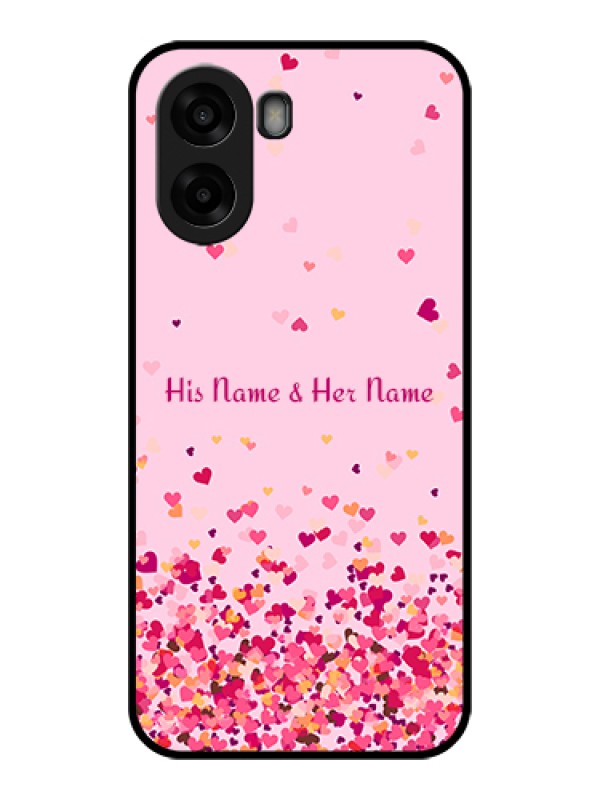 Custom Oppo A6s 5G Custom Glass Phone Case - Floating Hearts Design