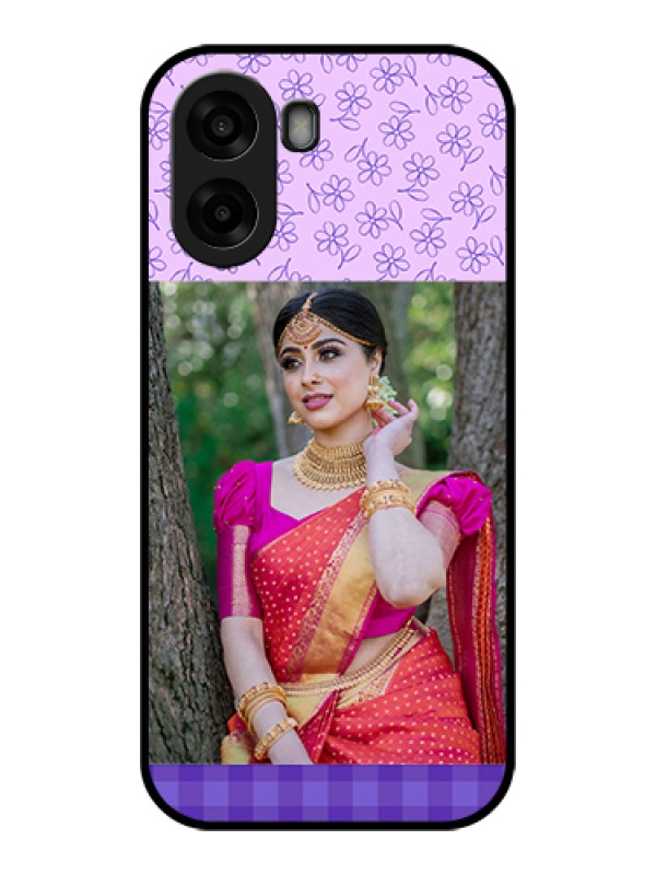 Custom Oppo A6x 4G Custom Glass Phone Case - Purple Floral Design