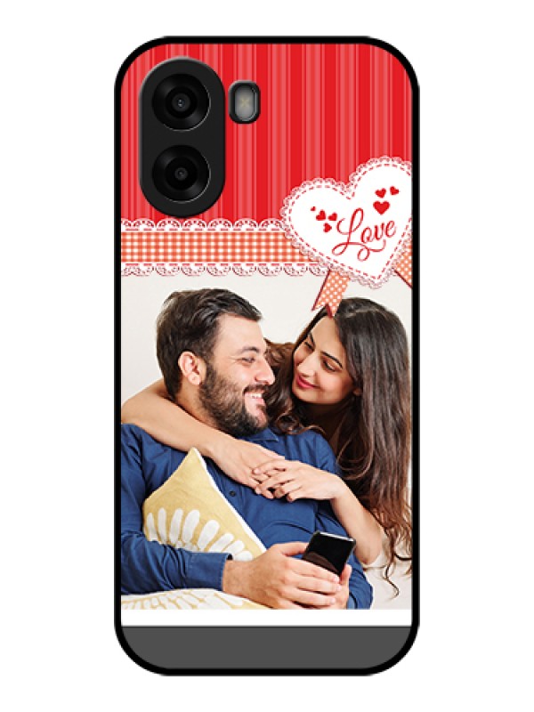 Custom Oppo A6x 4G Custom Glass Phone Case - Red Love Pattern Design