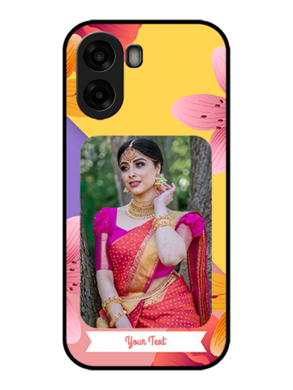 Custom Oppo A6x 4G Custom Glass Phone Case - 3 Image With Vintage Floral Design