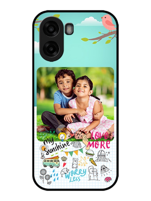 Custom Oppo A6x 4G Custom Glass Phone Case - Doodle Love Design