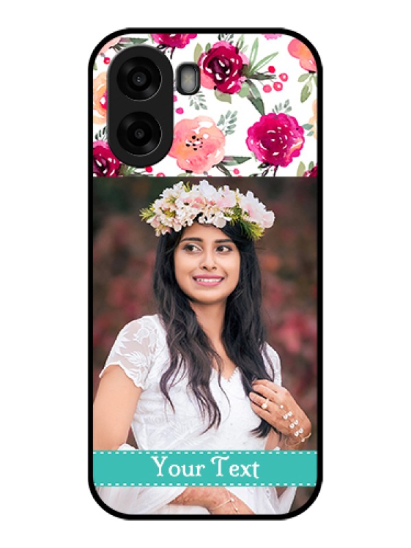 Custom Oppo A6x 4G Custom Glass Phone Case - Water Colors Floral Design
