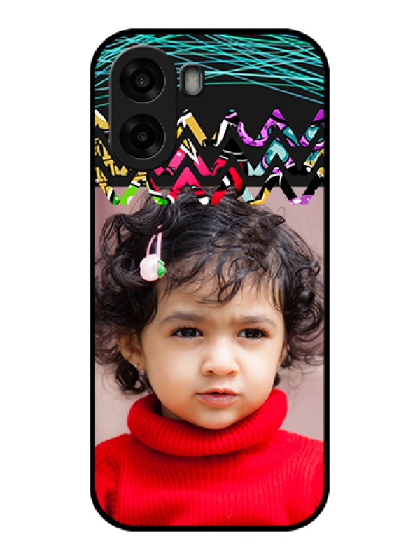 Custom Oppo A6x 4G Custom Glass Phone Case - Neon Abstract Design