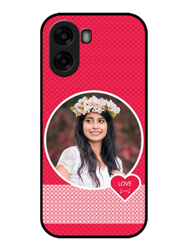 Custom Oppo A6x 5G Custom Glass Phone Case - Pink Color Pattern Design