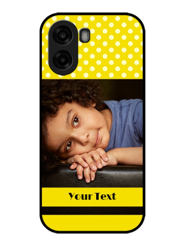 Custom Oppo A6x 5G Custom Glass Phone Case - Bright Yellow Case Design