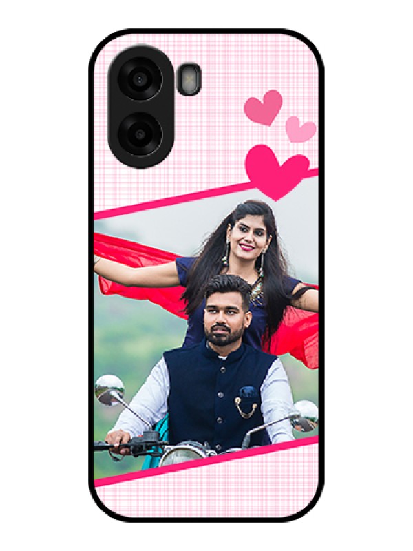 Custom Oppo A6x 5G Custom Glass Phone Case - Love Shape Heart Design