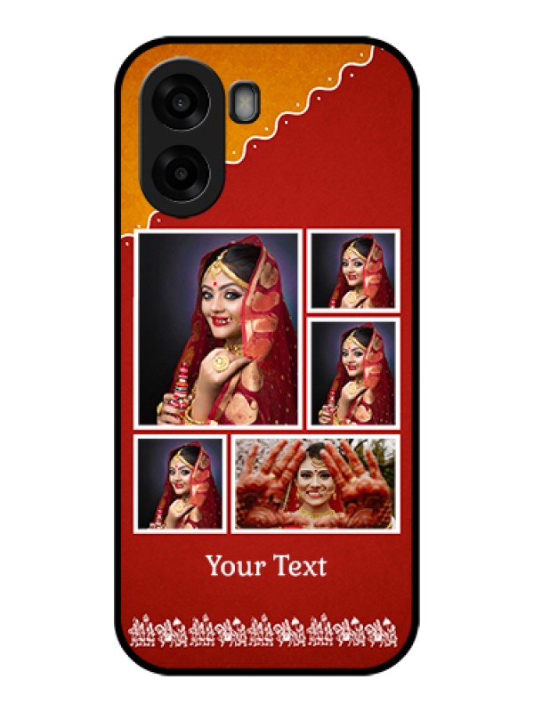 Custom Oppo A6x 5G Custom Glass Phone Case - Wedding Pic Upload Design