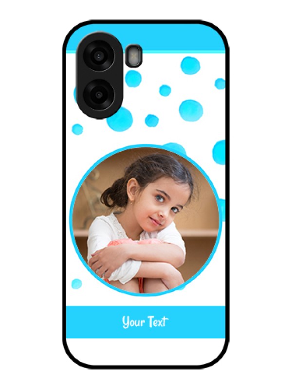 Custom Oppo A6x 5G Custom Glass Phone Case - Blue Bubbles Pattern Design