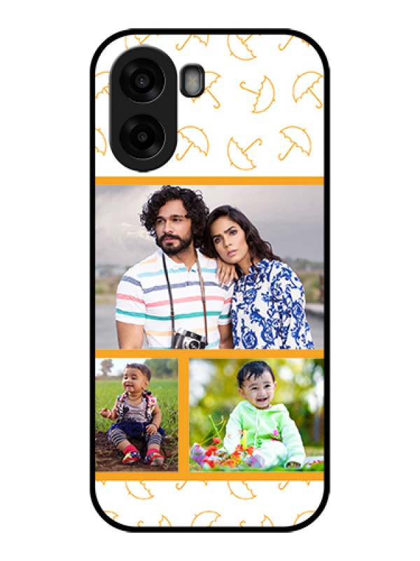 Custom Oppo A6x 5G Custom Glass Phone Case - Yellow Pattern Design