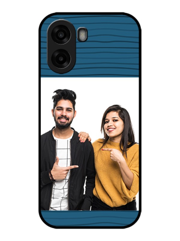 Custom Oppo A6x 5G Custom Glass Phone Case - Blue Pattern Cover Design