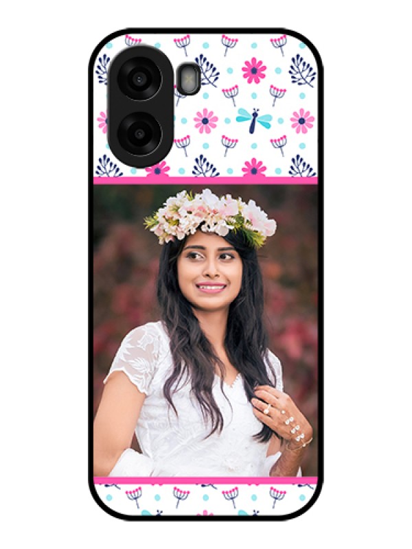 Custom Oppo A6x 5G Custom Glass Phone Case - Colorful Flower Design