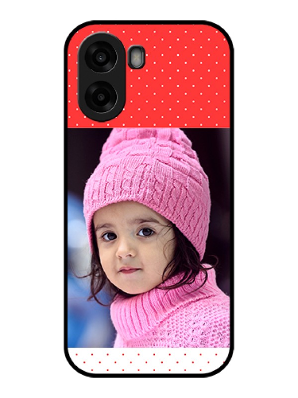 Custom Oppo A6x 5G Custom Glass Phone Case - Red Pattern Design