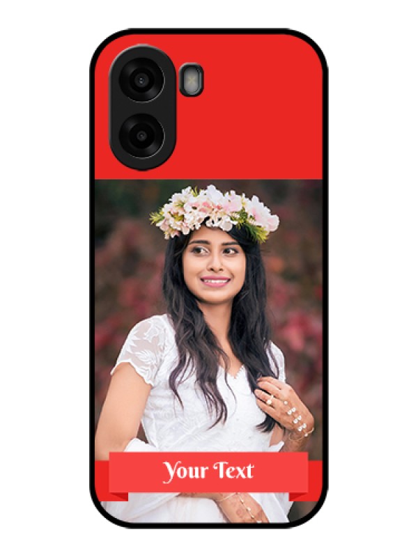 Custom Oppo A6x 5G Custom Glass Phone Case - Simple Red Color Design