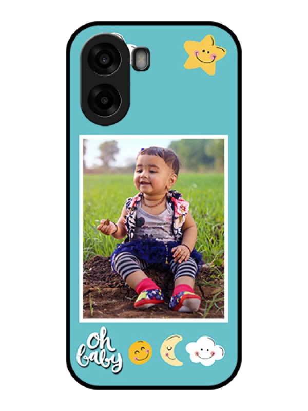 Custom Oppo A6x 5G Custom Glass Phone Case - Smiley Kids Stars Design