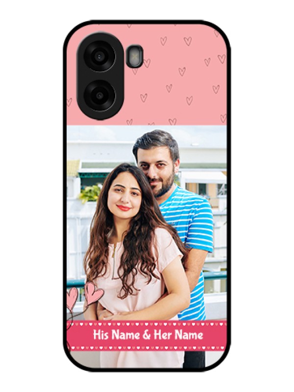 Custom Oppo A6x 5G Custom Glass Phone Case - Love Design Peach Color