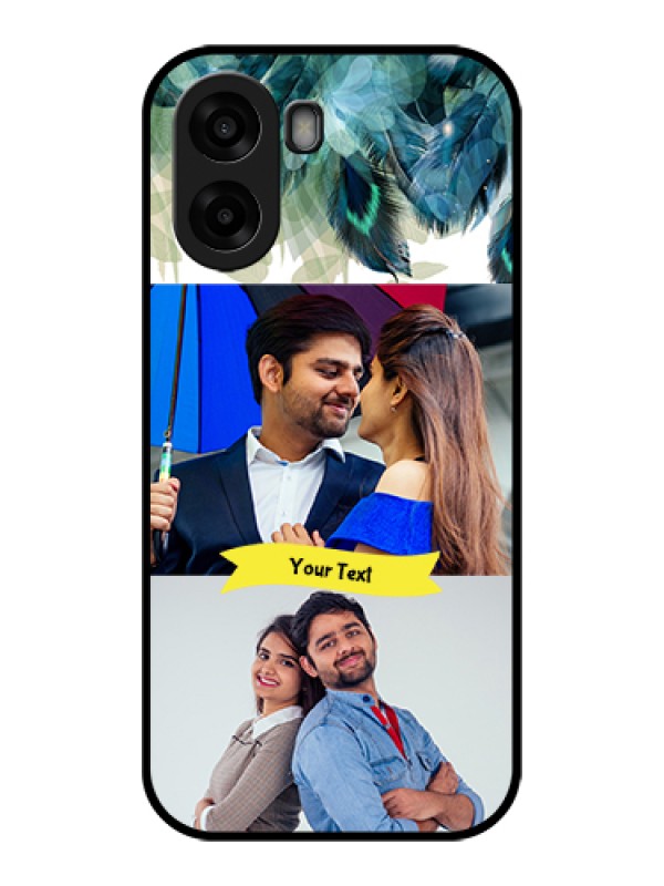 Custom Oppo A6x 5G Custom Glass Phone Case - Image With Boho Peacock Feather Design