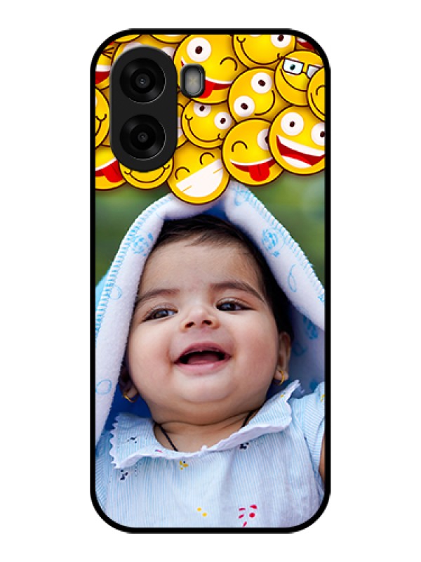 Custom Oppo A6x 5G Custom Glass Phone Case - With Smiley Emoji Design
