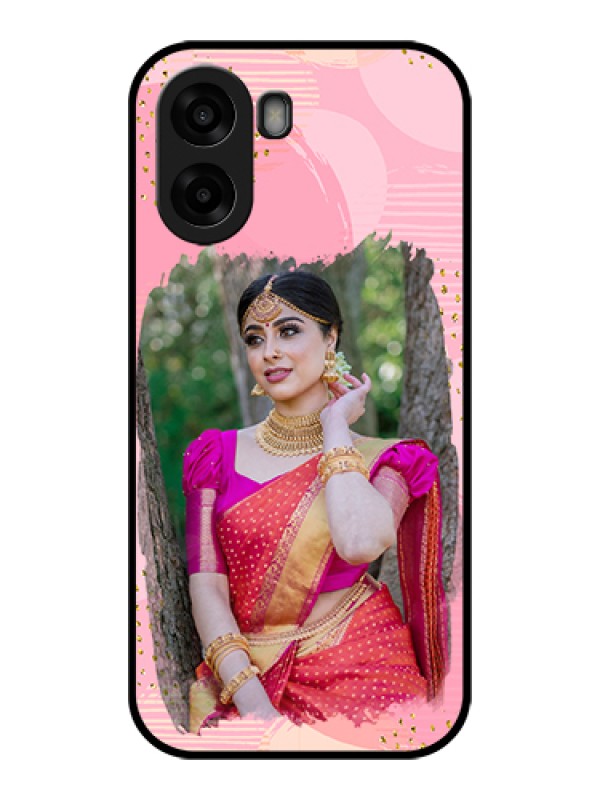 Custom Oppo A6x 5G Custom Glass Phone Case - Gold Glitter Splash Design