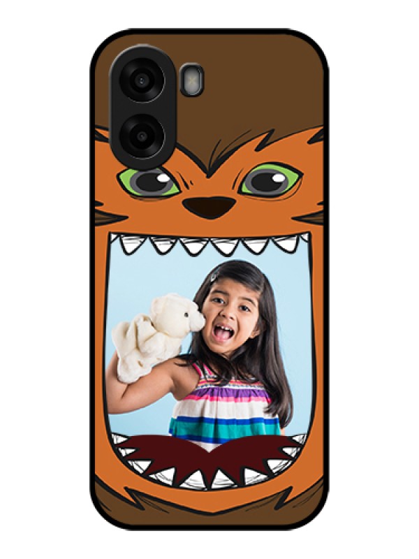 Custom Oppo A6x 5G Custom Glass Phone Case - Owl Monster Back Case Design