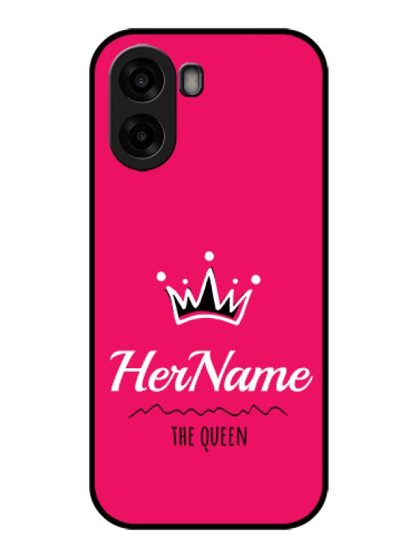Custom Oppo A6x 5G Custom Glass Phone Case - Queen With Name Design