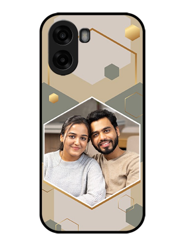 Custom Oppo A6x 5G Custom Glass Phone Case - Stylish Hexagon Pattern Design