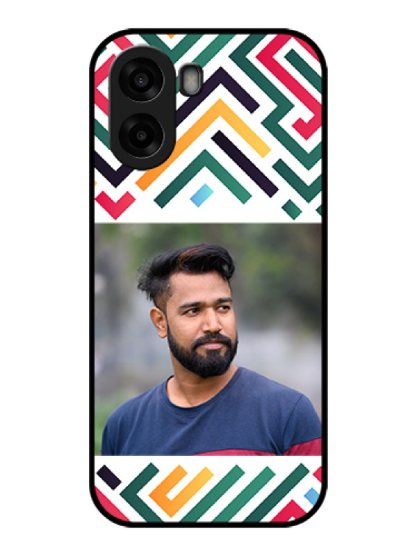 Custom Oppo A6x 5G Custom Glass Phone Case - Colorful Maze Pattern Design
