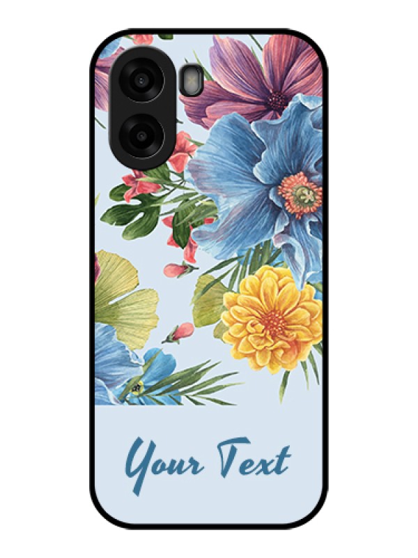 Custom Oppo A6x 5G Custom Glass Phone Case - Stunning Watercolored Flowers Painting Design