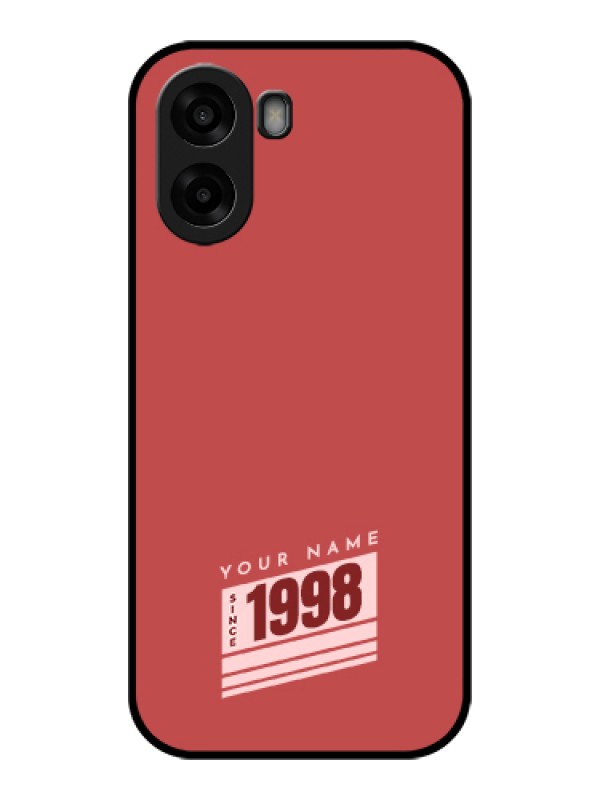 Custom Oppo A6x 5G Custom Glass Phone Case - Red Custom Year Of Birth Design