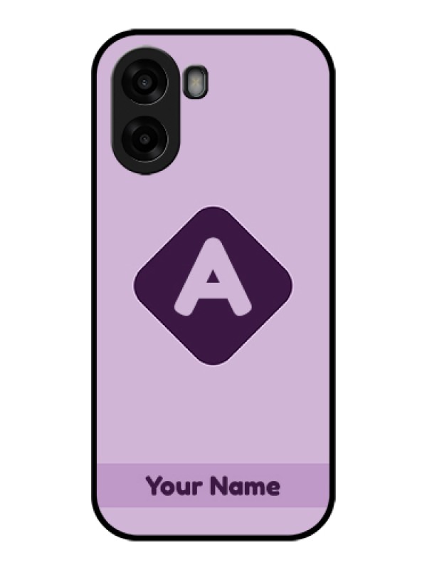 Custom Oppo A6x 5G Custom Glass Phone Case - Custom Letter In Curved Badge Design