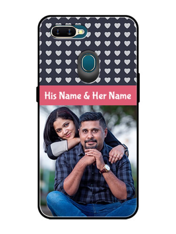 Custom Oppo A7 Custom Glass Mobile Case  - Love Symbols Design