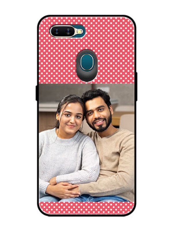 Custom Oppo A7 Custom Glass Phone Case  - White Dotted Design