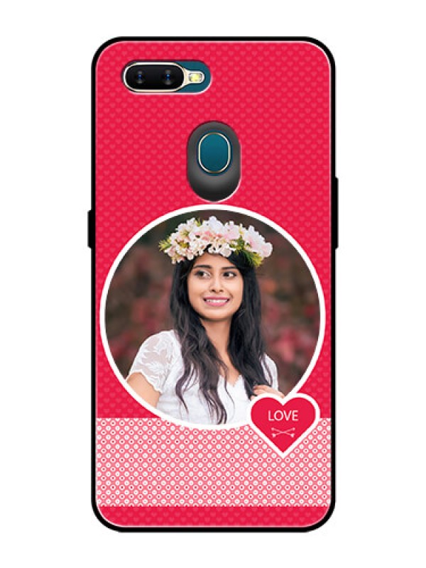 Custom Oppo A7 Personalised Glass Phone Case  - Pink Pattern Design