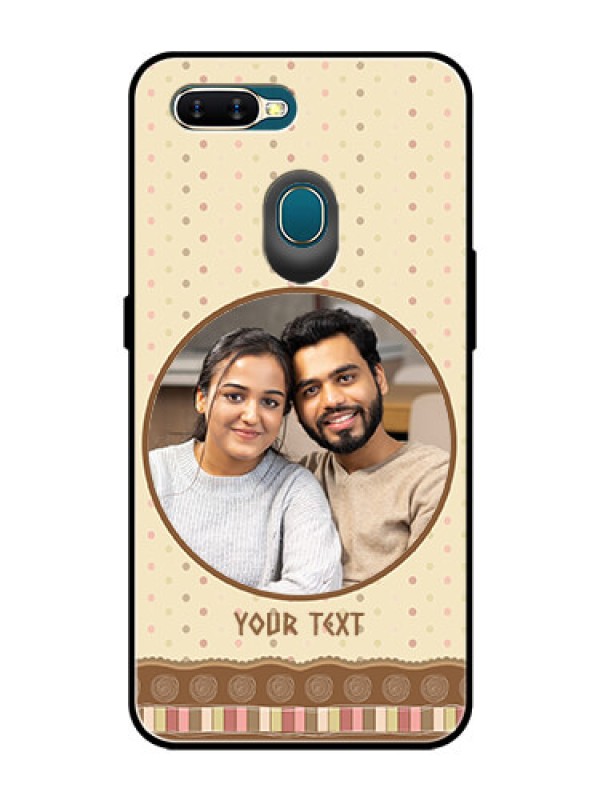 Custom Oppo A7 Custom Glass Mobile Case  - Brown Dotted Mobile Case Design